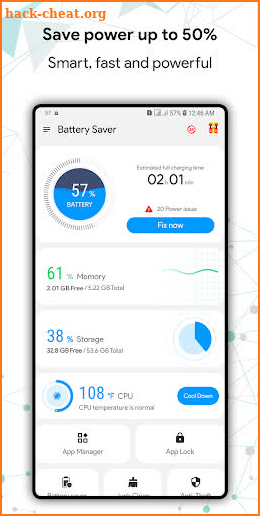 Green Battery Saver, Booster, Cleaner, App Lock screenshot