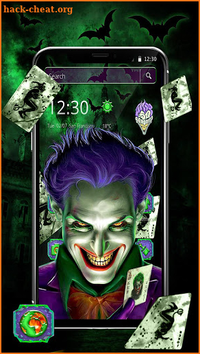 Green Creepy Smile Joker Theme screenshot