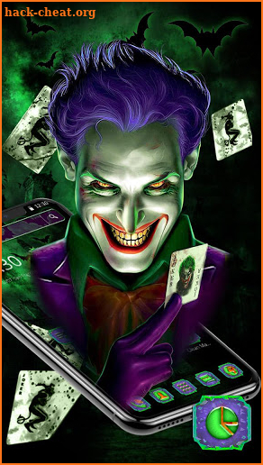 Green Creepy Smile Joker Theme screenshot