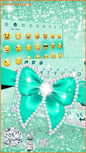 Green Diamond Bow Keyboard Theme screenshot