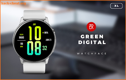 Green Digital XL Watch Face screenshot