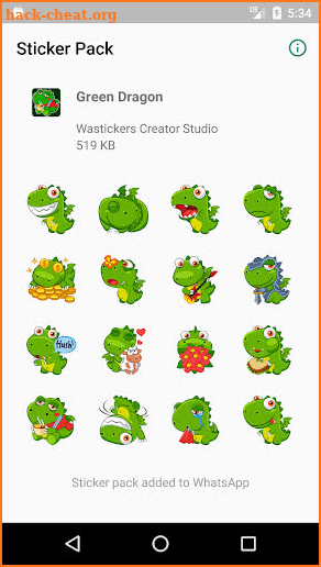 Green Dragon Stickers for WhatsApp - WAStickerapps screenshot