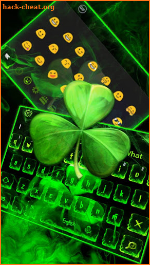 Green Flaming Clover Keyboard Theme screenshot
