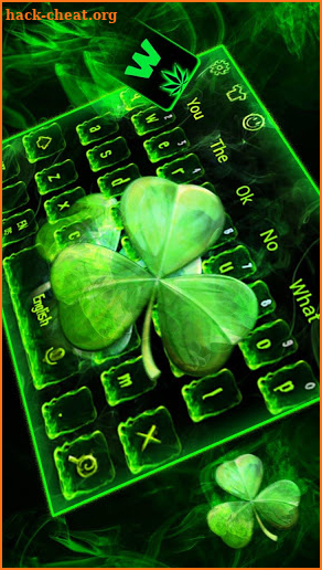 Green Flaming Clover Keyboard Theme screenshot