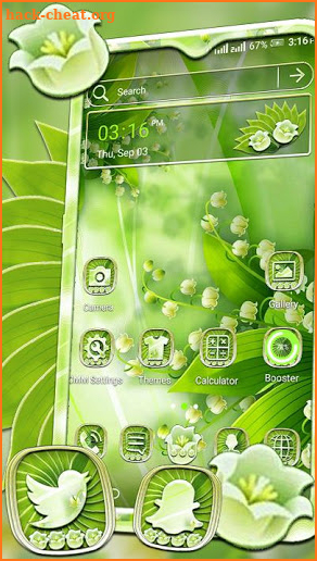 Green Floral Launcher Theme screenshot