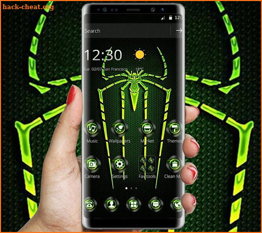 Green Fluorescent Spider Theme screenshot