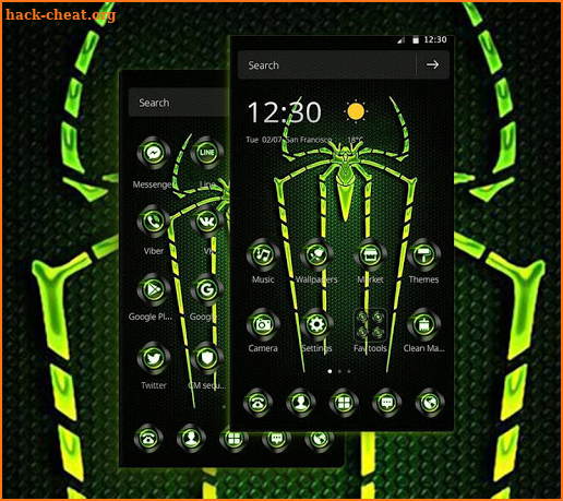 Green Fluorescent Spider Theme screenshot