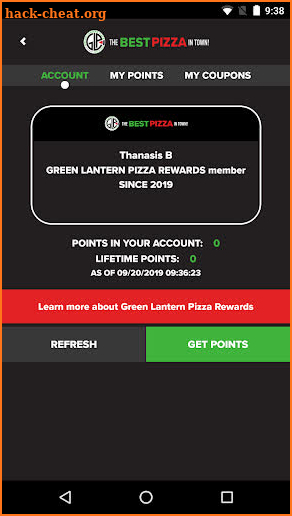 Green Lantern Pizza screenshot