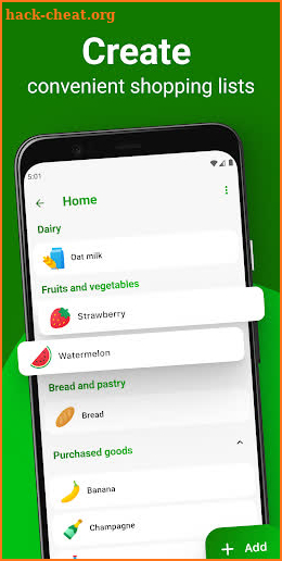 Green Lists — grocery app screenshot