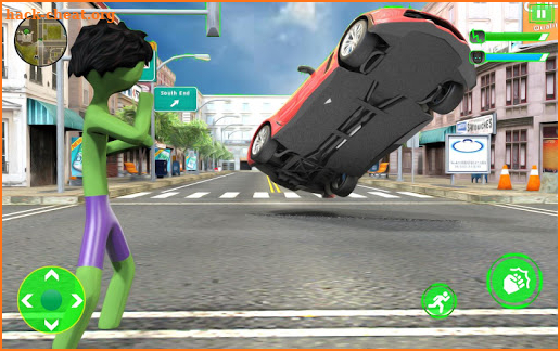 Green Monster Stickman Rope Hero Crime Simulator screenshot