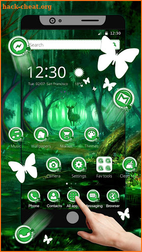 Green Nature Deer Love Theme screenshot