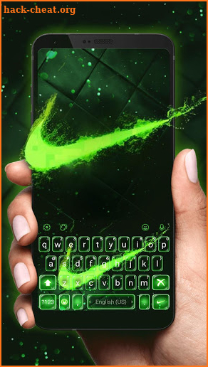 Green Neon Check Keyboard Theme screenshot