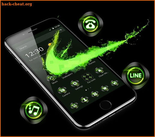 Green Neon Check Mark Theme screenshot