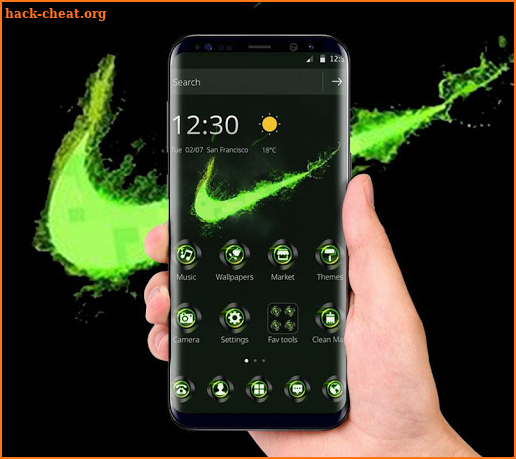 Green Neon Check Mark Theme screenshot