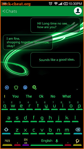 Green Neon Light Keyboard screenshot