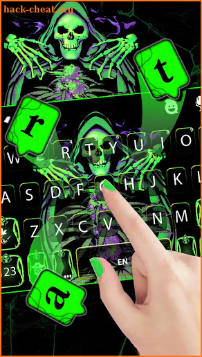 Green Neon Reaper Keyboard Background screenshot