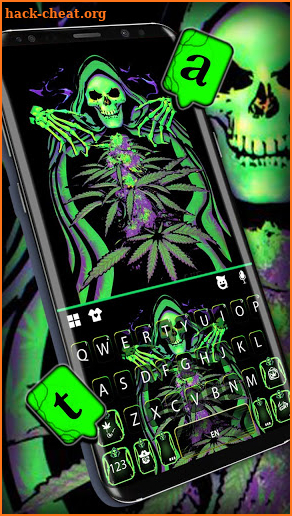 Green Neon Reaper Keyboard Background screenshot