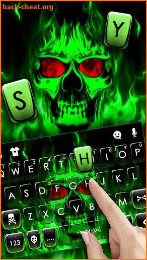 Green Neon Skull Keyboard Theme screenshot