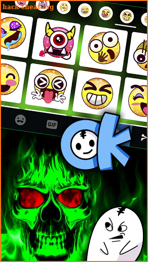 Green Neon Skull Keyboard Theme screenshot