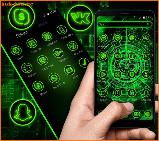 Green Neon Technology Theme screenshot