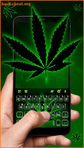 Green Neon Weed Keyboard Theme screenshot