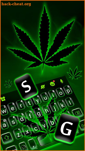 Green Neon Weed Keyboard Theme screenshot