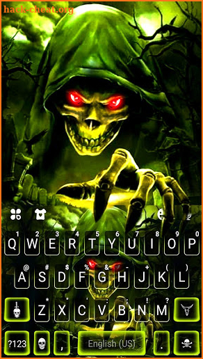 Green Reaper Skull Keyboard Theme screenshot