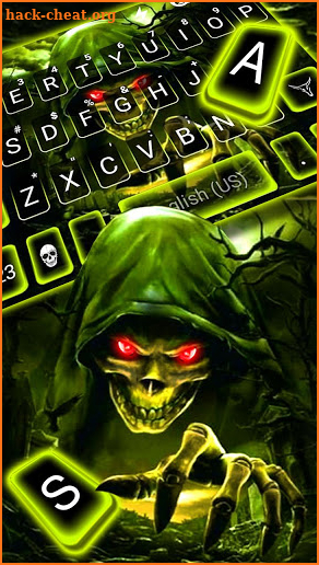 Green Reaper Skull Keyboard Theme screenshot