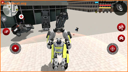 Green Robot Machin Car Transformer Robot Car Games screenshot