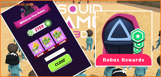 Green Robux loto Squid Game survival battle games screenshot