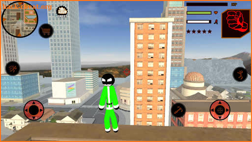 Green Santa Stickman Rope Hero Crime Simulator screenshot