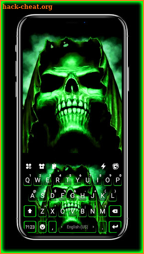 Green Skull Live Keyboard Background screenshot