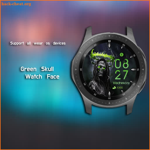 Green Skull Watch Face screenshot