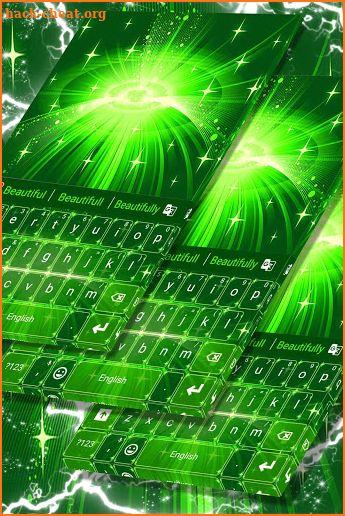 Green Sparkly Galaxy Theme screenshot