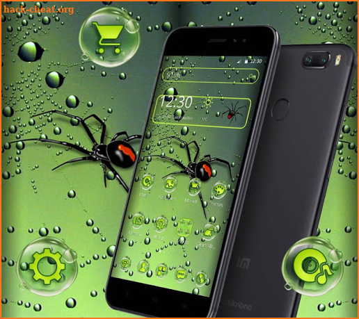 Green Water Drop Spider Theme screenshot