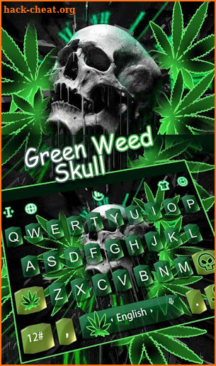 Green Weed Skull Keyboard Theme screenshot