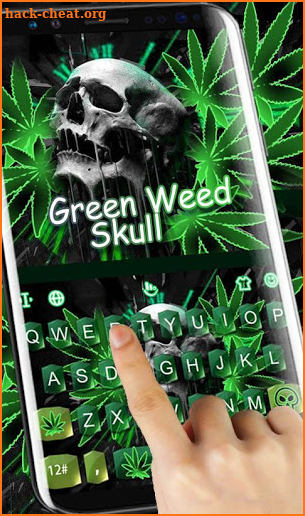 Green Weed Skull Keyboard Theme screenshot