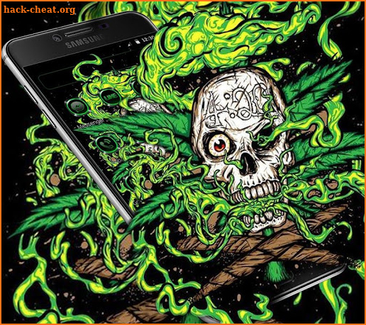 Green Weed Skull Theme screenshot