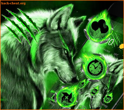 Green Wild Vivid Wolf Theme screenshot