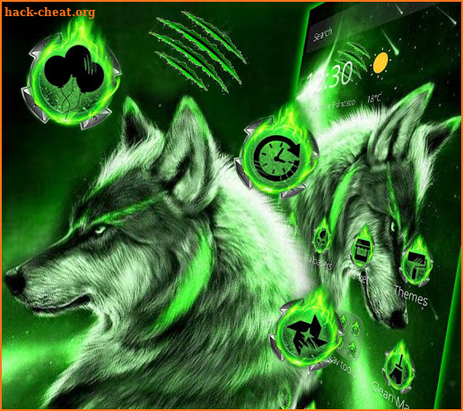 Green Wild Vivid Wolf Theme screenshot