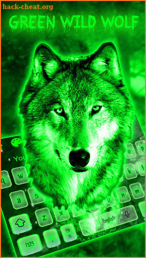 Green Wild Wolf 3D Keyboard Theme screenshot
