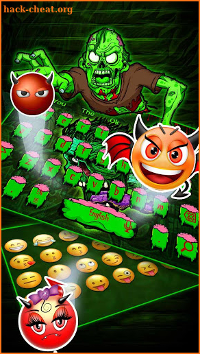 Green Zombie Skull Graffiti Keyboard  Theme screenshot