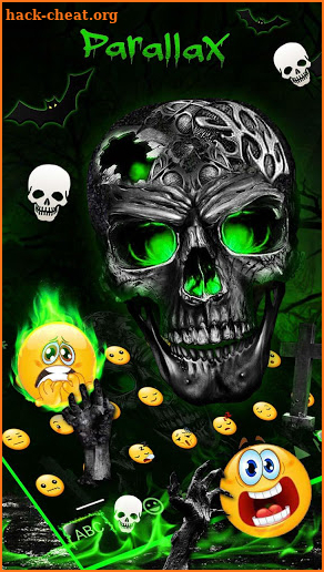 Green Zombie Skull Parallax keyboard screenshot