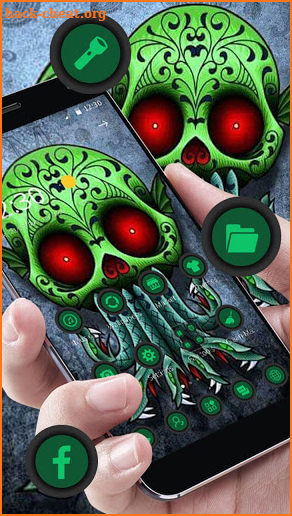 Green Zonbie Snake Skull  Theme screenshot