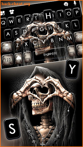 Grim Reaper Skull Love Keyboard Theme screenshot