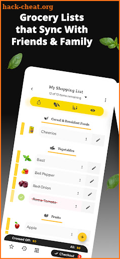 Grocery King- Shopping Lists, Recipes & Meal Plans screenshot