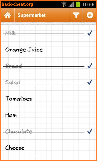 Grocery list Courzeo screenshot