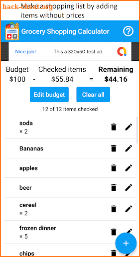 Grocery Shopping Calculator screenshot