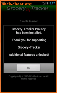 Grocery-Tracker ProKey screenshot