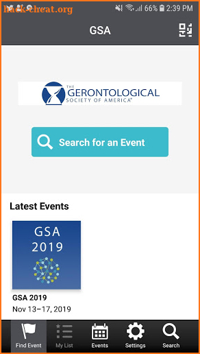 GSA Events screenshot
